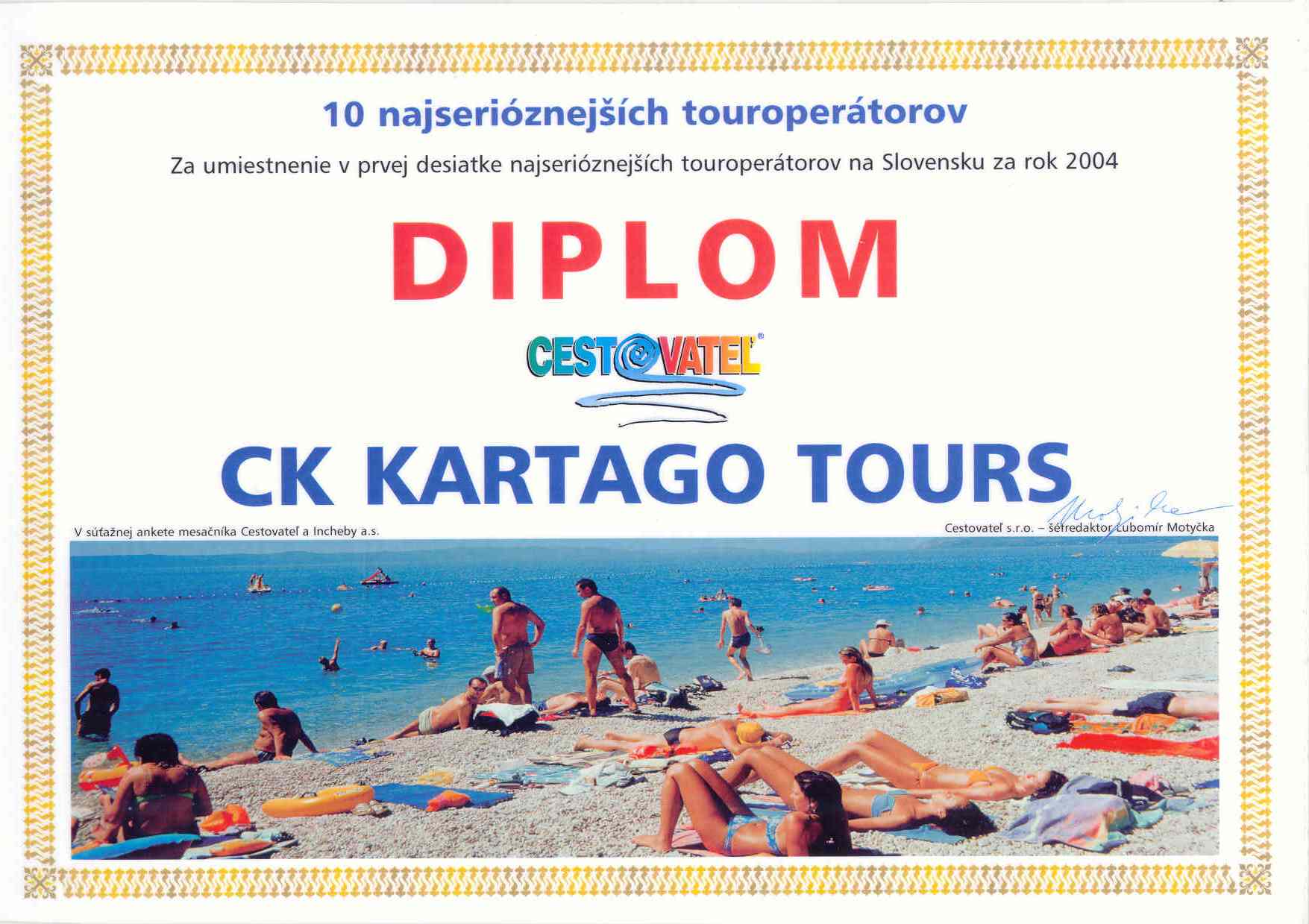 Ocenenie za rok 2004