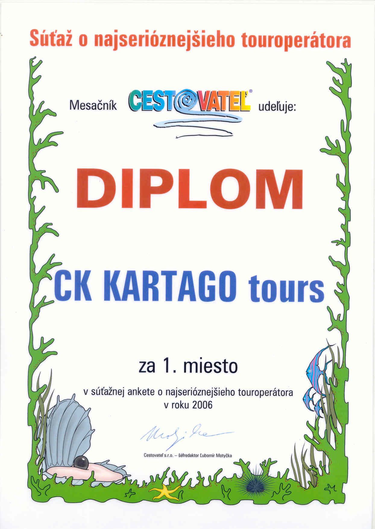 Ocenenie za rok 2006
