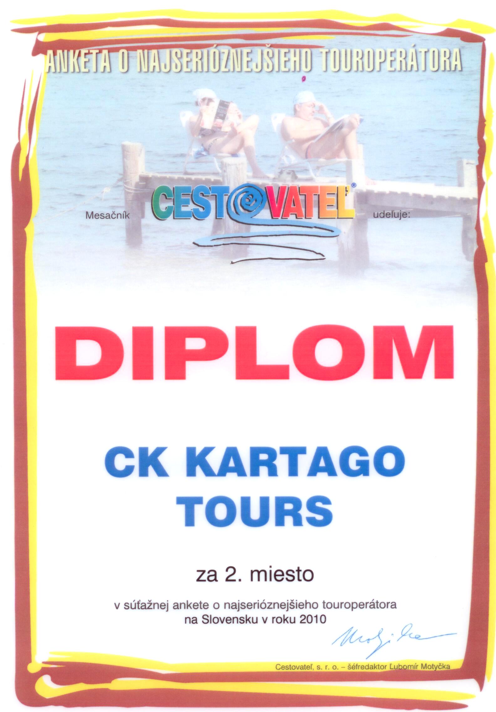 Ocenenie za rok 2010