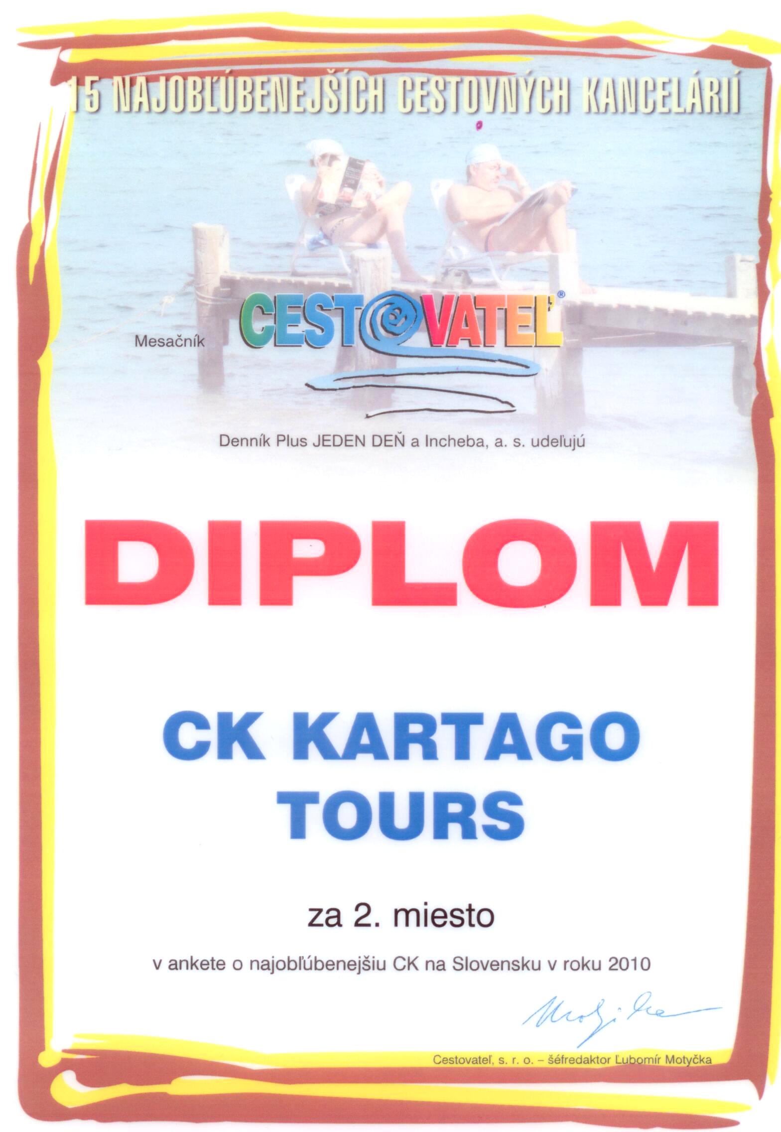Ocenenie za rok 2010
