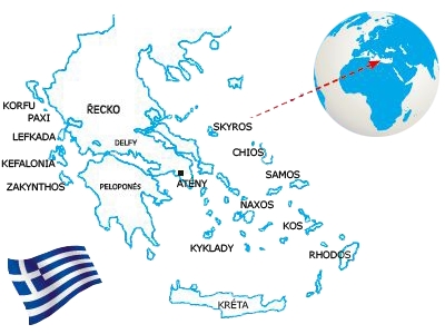 mapa grécka