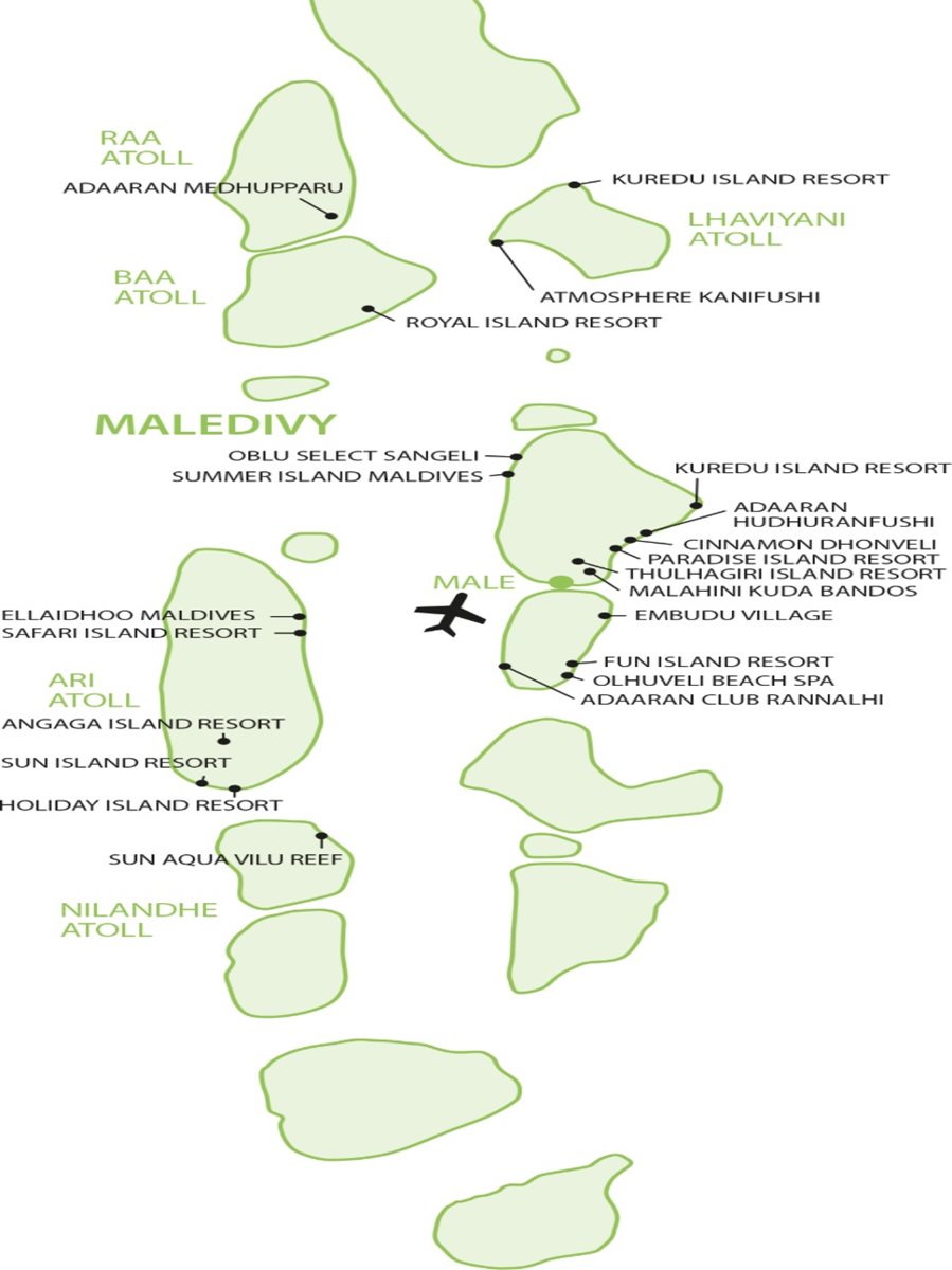 Maldivy mapa