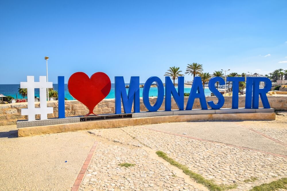 Nápis I love Monastir, Monastir, Tunisko
